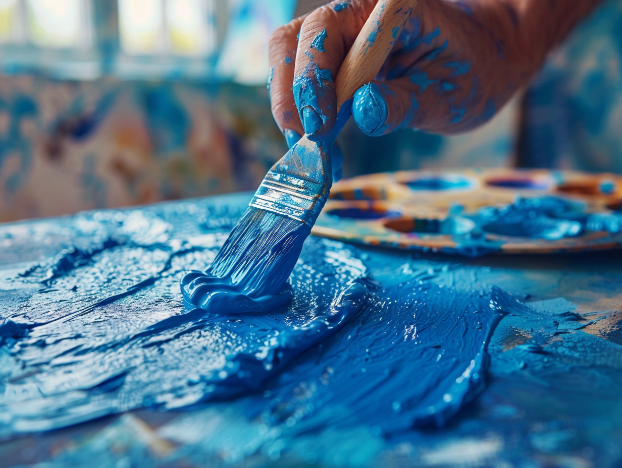 peinture bleue