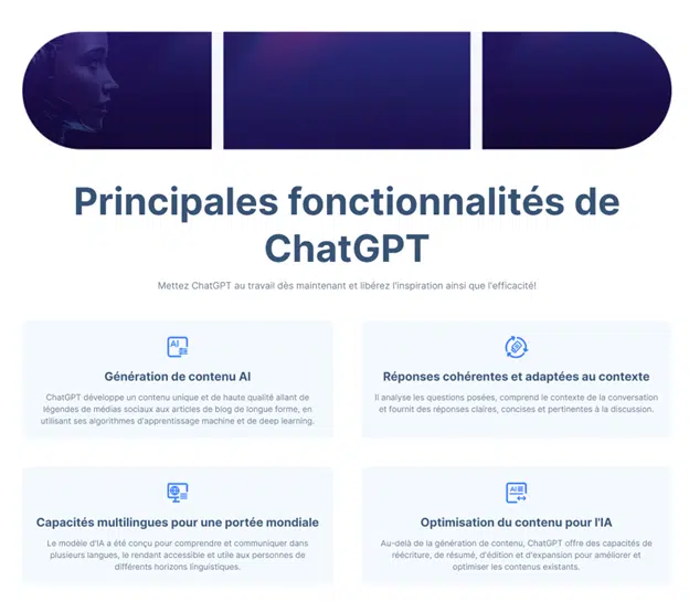 fonctionnalités de ChatGPT