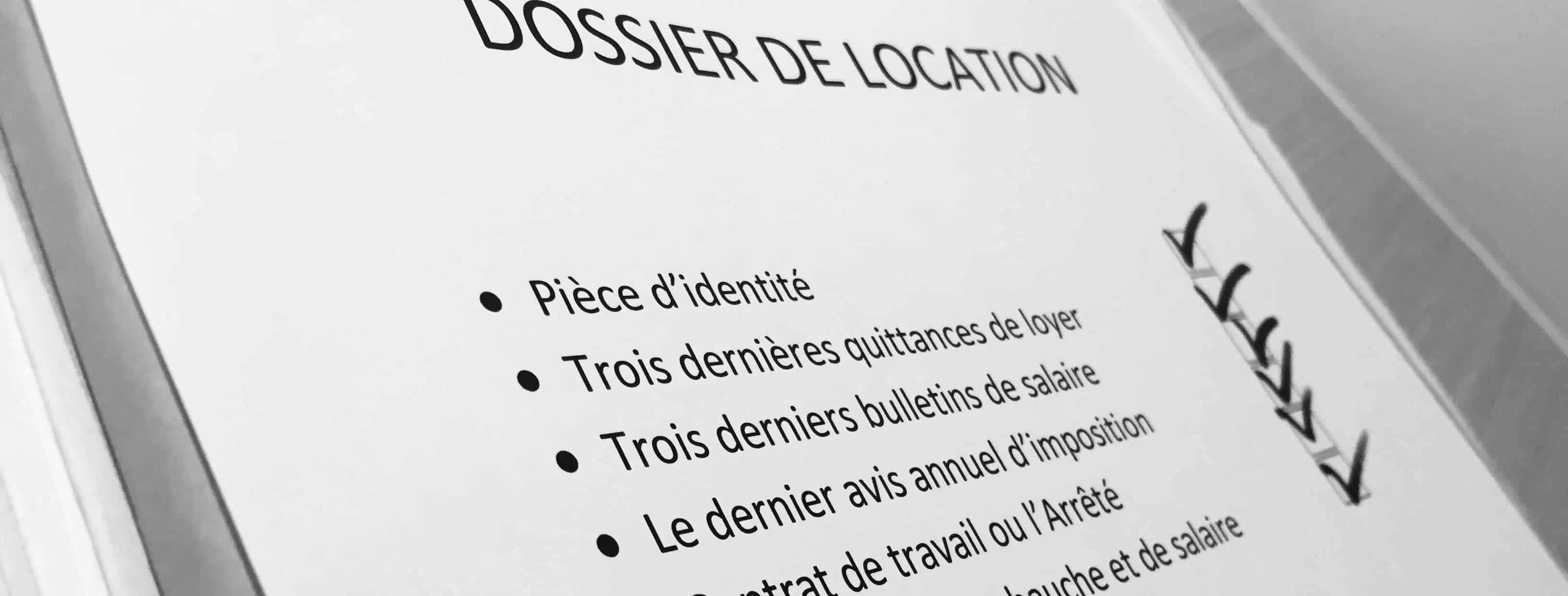 Check-list du dossier de location