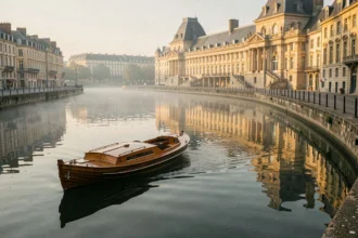Croisière en bateau en bois sur la Garonne avec vue sur la Place de la Bourse à Bordeaux