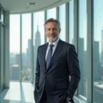 Homme d'affaires confiant dans un bureau moderne en ville