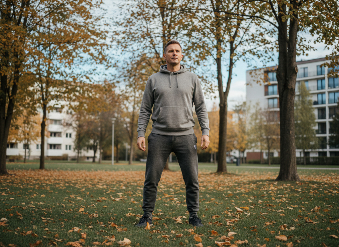 Homme faisant un exercice pelvien dans un parc urbain