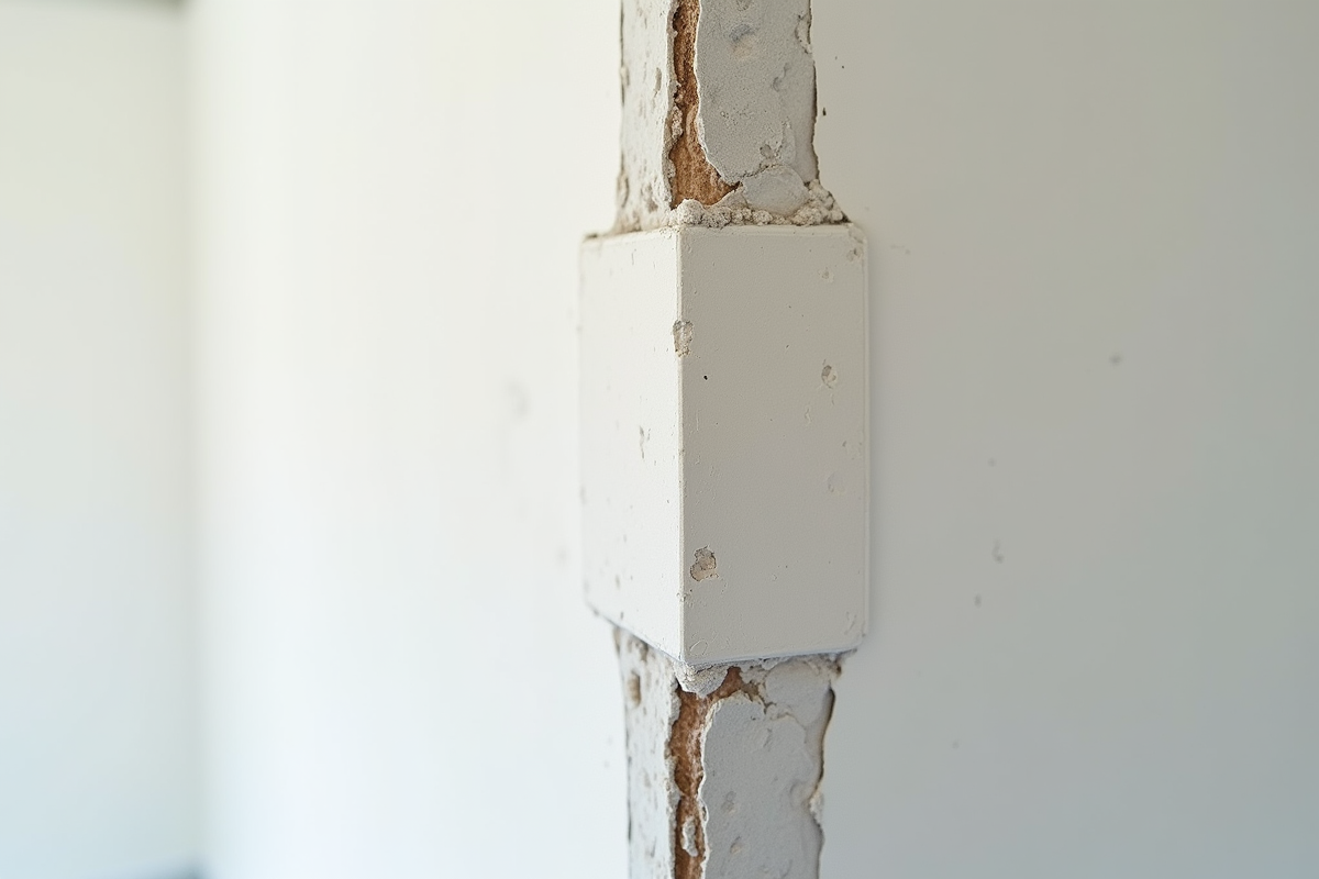 Zoom sur un joint de placo bien lisse et précis