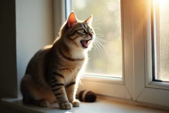 chat qui miaule