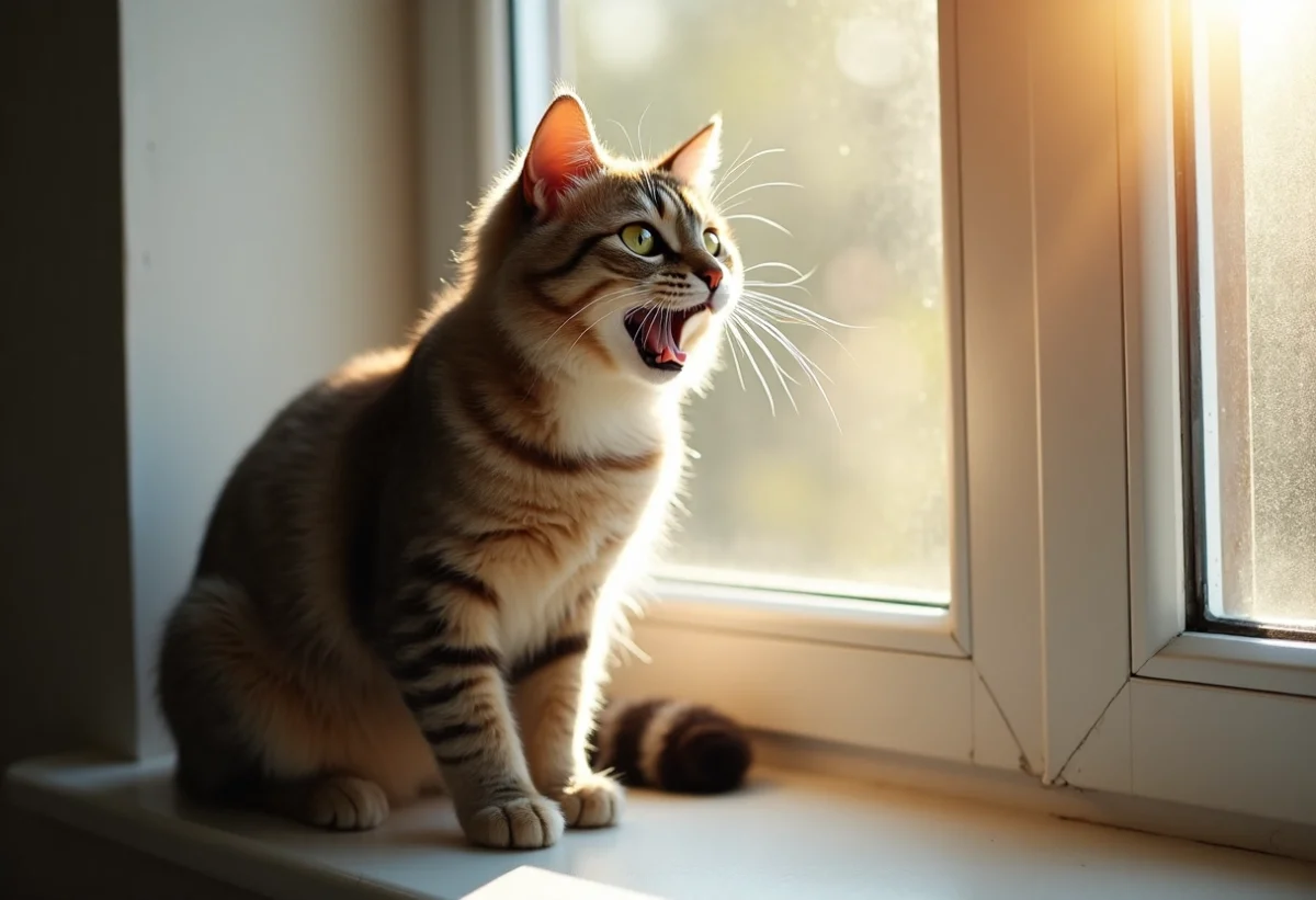 chat qui miaule