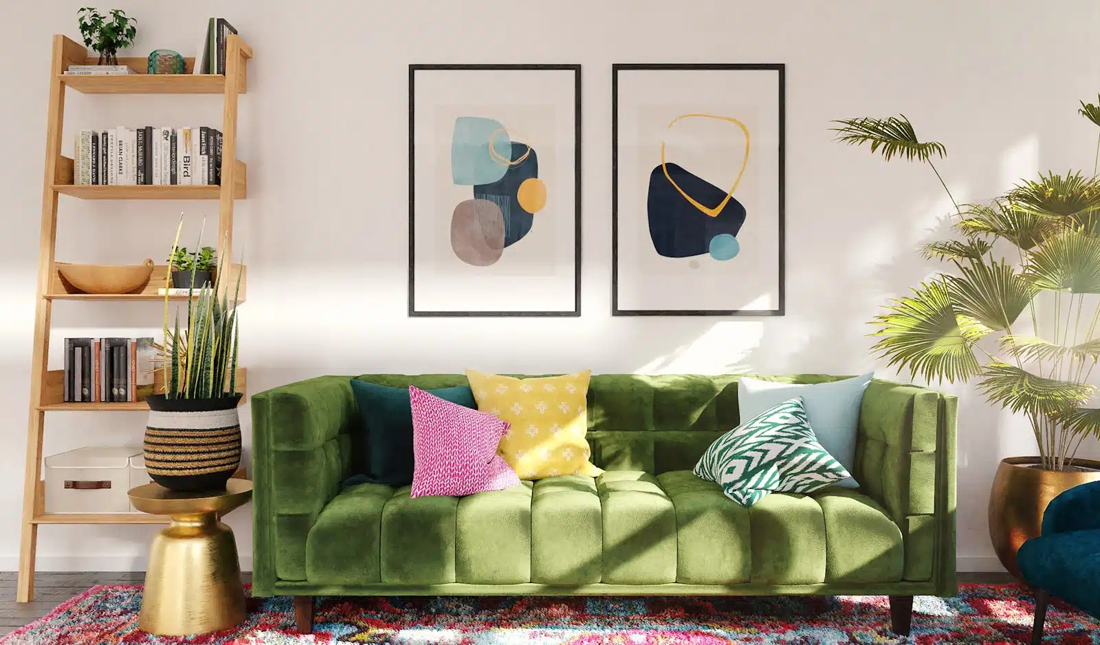 un salon coloré