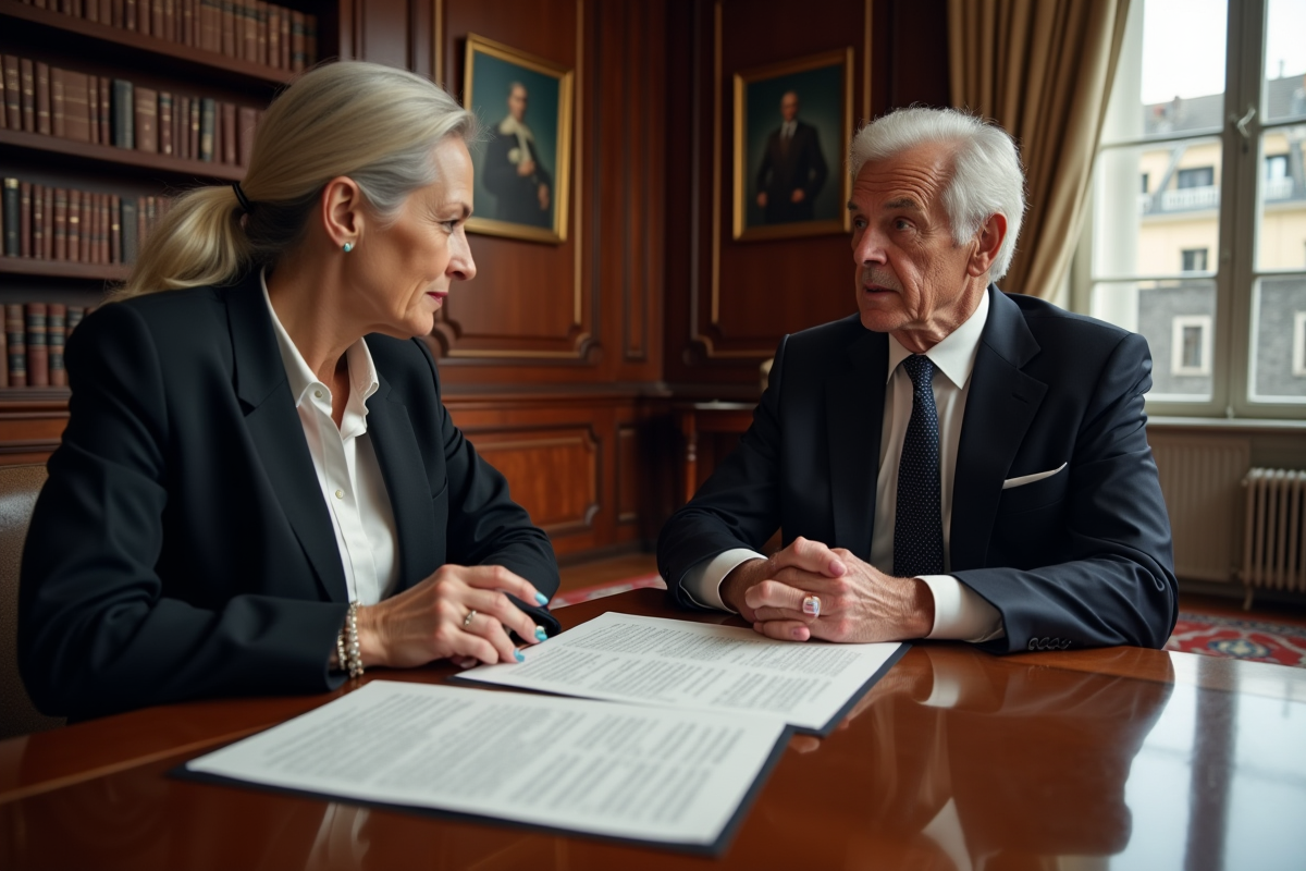 Notaire et client discutant d