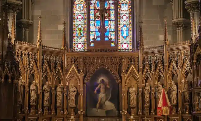 gold and white cathedral interior