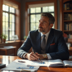 Personne élégante assise dans un bureau moderne luxe