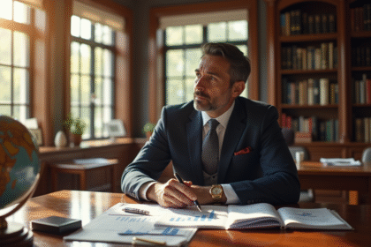 Personne élégante assise dans un bureau moderne luxe