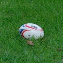 white and blue soccer ball on green grass field during daytime