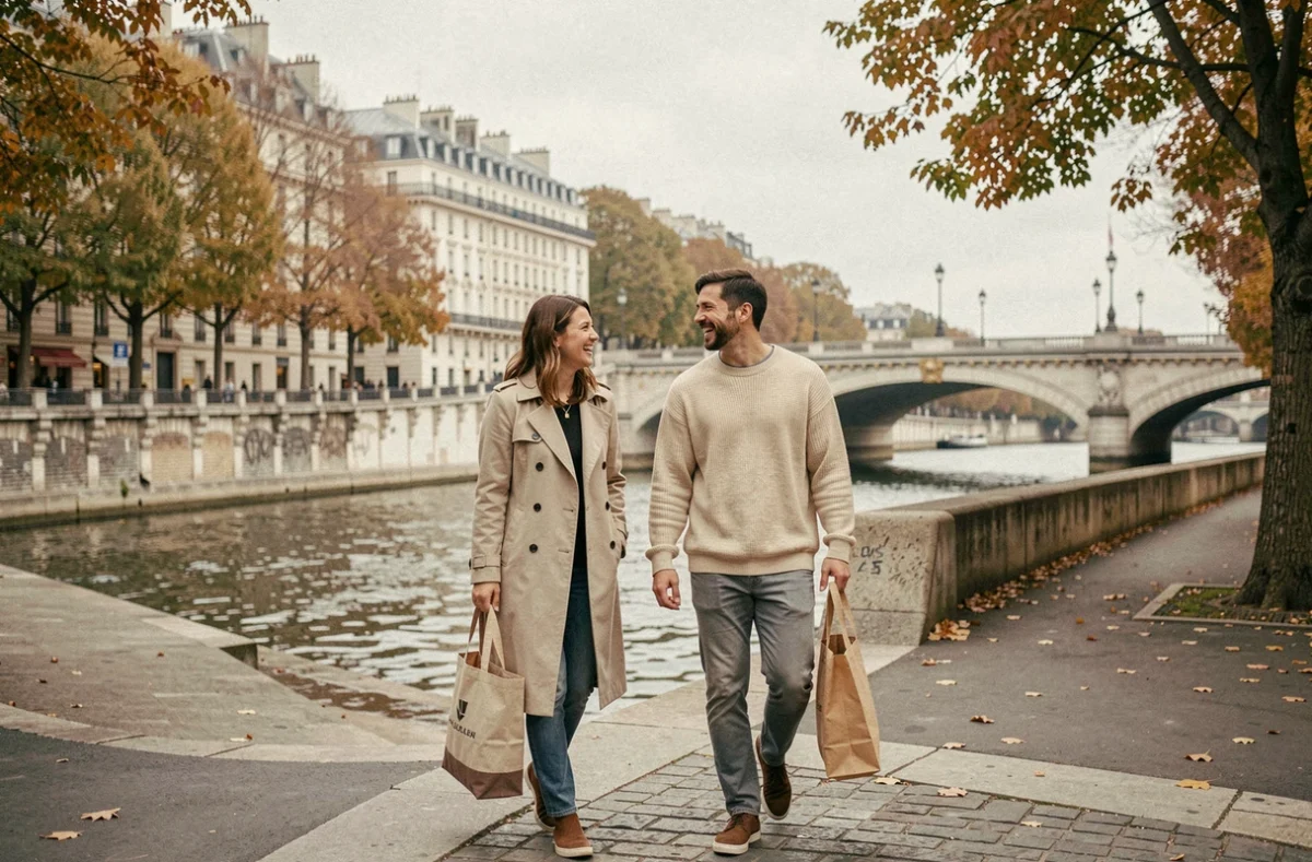 Deux personnes se promenant sur les quais de Seine à Paris, symbolisant les rencontres et amitiés au sein de la communauté trans en région parisienne