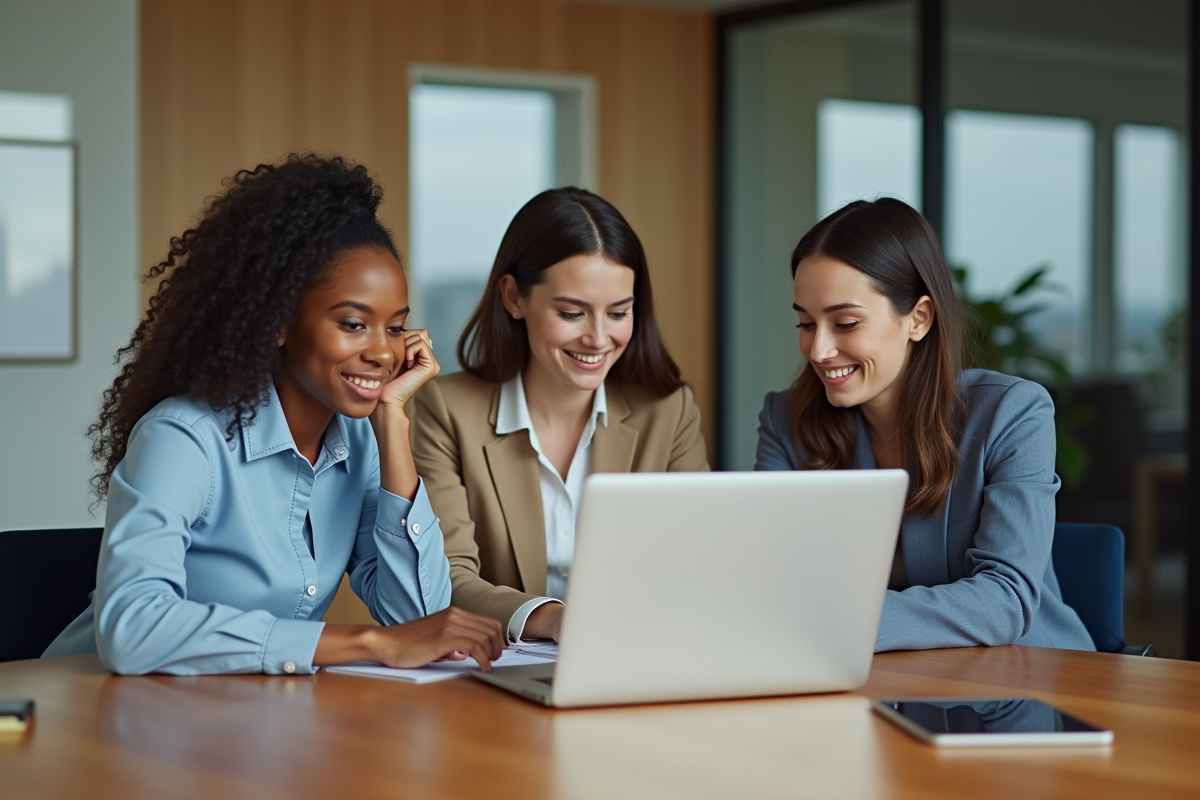 Groupe de professionnels discutant de stratégies d