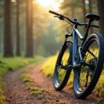 Vélo tout terrain sur sentier forestier avec pneu de 26 pouces